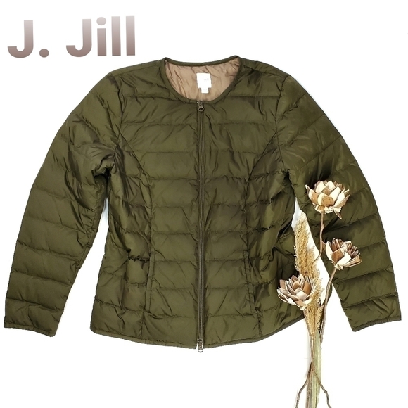 J. Jill  Green Light Goose Down Puffer Jacket S - Picture 1 of 13